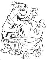 coloriage flintstones fred pierreafeu decore le landeau